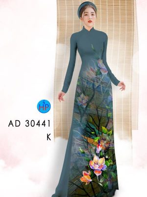 Vải Áo Dài Hoa In 3D AD 30441 34